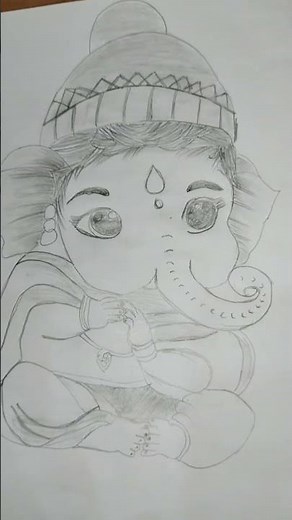 Cute Ganesh Ji Drawing for Kids 🐘 | Easy Step by Step Ganesha Drawing |
