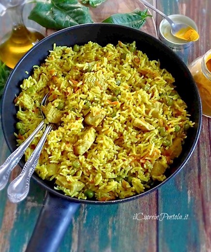 Riso al curry con pollo - Il Cuore in Pentola