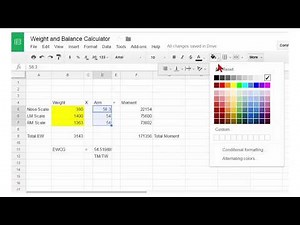 Make a Weight and Balance Calculator for weighing an airplane