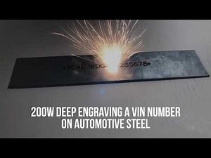 200W Fiber Laser Marking Machine on Automotive Steel