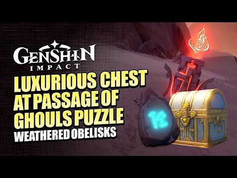4 Pyro Totems At Passage Of Ghouls Puzzle Guide | Matching Stones Luxurious Chest | Genshin Impact