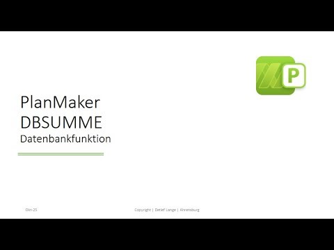 PlanMaker Datenbank-Funktion DBSUMME
