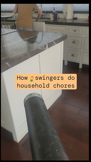 How swingers do household chores! Did you know John's favorite thing to do is pull pranks on everyone in his life? From hiding and jumping out to scare someone to using a leaf blower in the house. It's never a dull moment with John around. Poor Jackie 🤣 #openlove101 #openrelationships #openlifestyle #swinglife #love #funny #prank #coupleinlove #couplefun #pranks #jokes #cleaning #householdchores #coupleplay | Openlove101