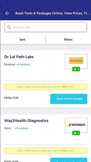 How to book Health Check up packages and lab tests online — Practo App
