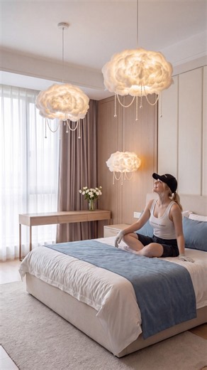 I Turned a Balloon and Cotton Into a Luxury Cloud Lamp ☁️ #diy