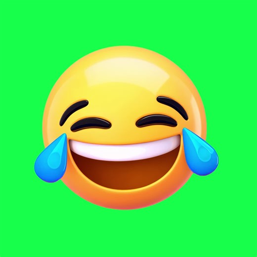 Laughing emoji with tears animation, transparent 4K video, green screen | Premium Stock Video Footage