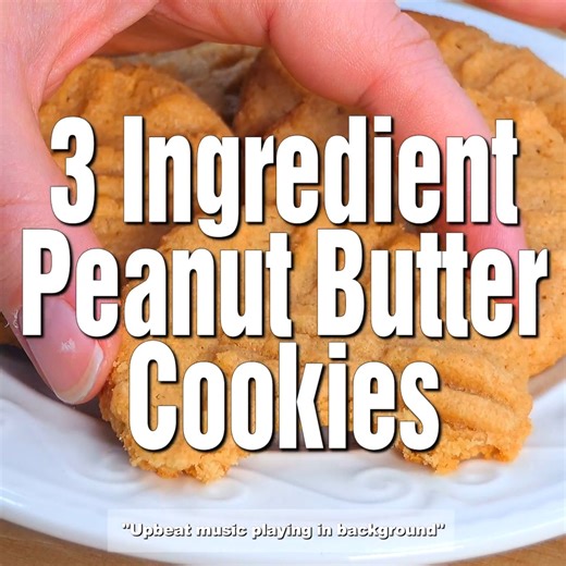 It doesn’t get any easier than these 3 ingredient Peanut Butter Cookies. Whip up a batch of delicious homemade peanut butter cookies that are naturally flour-free and dairy-free! https://www.shugarysweets.com/3-ingredient-peanut-butter-cookies/ | Shugary Sweets