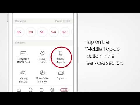 How to send a mobile top-up with the BOSS Revolution App?