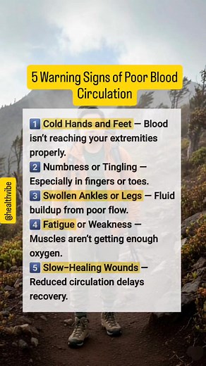 15K views · 43 reactions | 5 Warning Signs of Poor Blood Circulation.. Don’t ignore what your body’s trying to tell you — poor circulation can point to heart or vessel issues. #HealthTips #Circulation #HeartHealth #BodySignals #StayHealthy | HealthVibe Daily | Facebook