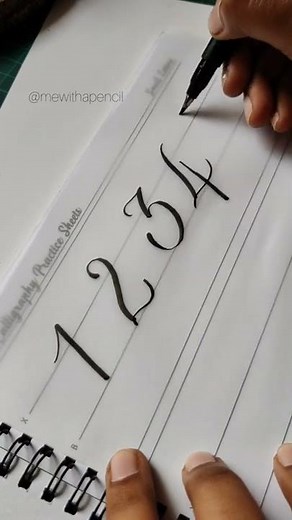 ••●How to write the stylish numbers||☆Calligraphy writing☆●••