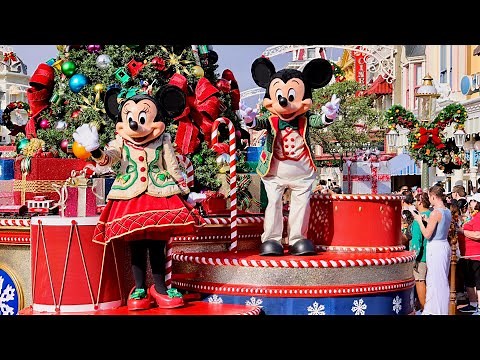 Mickey's Once Upon A Christmastime Parade 2023 Daytime Show in 4K | Walt Disney World Magic Kingdom