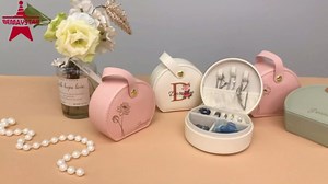 Bemaystar Personalized Gifts for Women - Personalized Jewelry Box, Birthday Gifts Bridesmaid Gifts, Travel Custom Jewelry Box with Birth Flower&Name, Half-Moon & Detachable