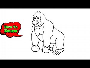 How To Draw A Gorilla Easy Step By Step For Beginners | Funny Gorilla Cartoon Drawing