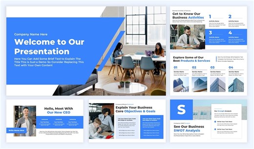 Free Business Strategic Plan Presentation Slide Template