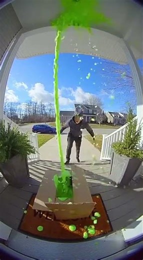 Slime Geyser Trap! #fyp #foryou #explore #foryoupage #viral #InstantKarma #Ai #PorchPirate #Slime