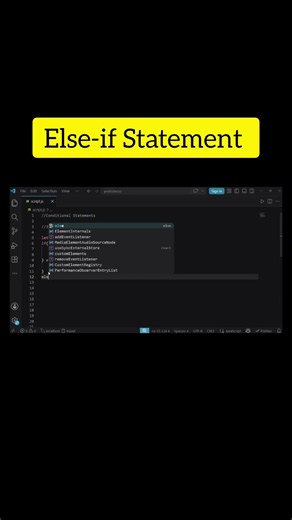 JavaScript Else If Statement 🔥 #tech #shorts #viral