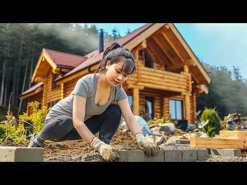 Building the Most Beautiful Log Home | Woman Builds Mountain Log Cabin Start to Finish