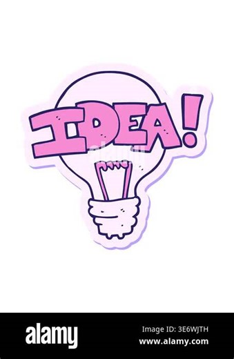 shaking motion animation of sticker of a cartoon idea light bulb symbol Stock Video Footage - Alamy