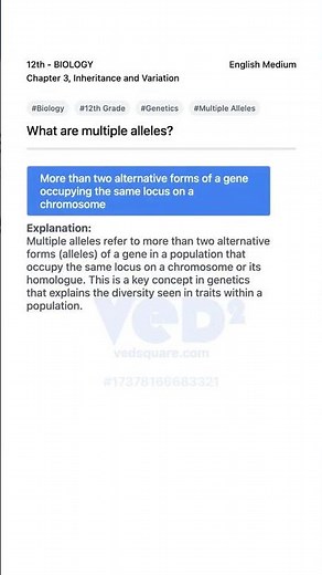 Understanding Multiple Alleles in Biology 12th Grade
