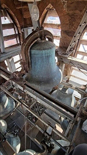 Meneely 14 bell chime 1 o’clock Westminster chime #bells #churchbells #clocktower #belltower #fyp