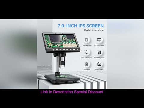 7Inch IPS Digital Coin Microscope 5MP 1200X Ultra-Precise Focusing Camera 1080P Video Microscope 8