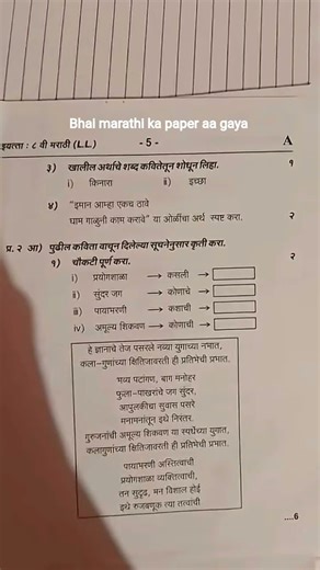 8th standard marathi question paper