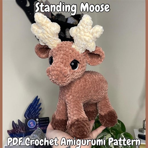 Standing Moose | PDF Crochet Amigurumi Pattern | Low Sew - Etsy Canada