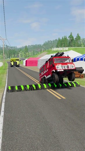 Cars & Trucks vs Big Speed Bump | BeamNG.Drive