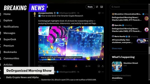 DeOrganized Morning News | Stacks Labs CMO, ETF Flows & Market Updates| @Stacks Update | 9-25 Let's Go!