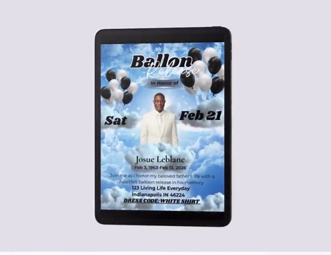 Balloon Release Memorial Bundle Flyer and Water Bottle Label Editable Printable Template - Etsy