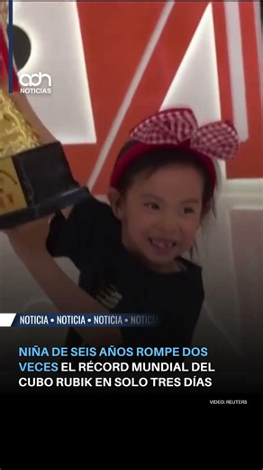 Niña de seis años rompe dos veces el récord mundial del cubo Rubik en solo tres días