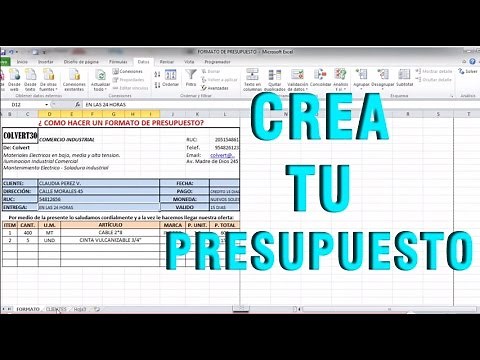 COMO HACER UN PRESUPUESTO EN EXCEL