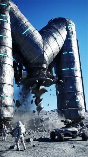 #Futuristic #M Tunnel Boring Machine# On Lunar Surface#ai