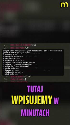Minecraft Server: Ustawiasz timeout gracza? Wyjaśniam w minutach! #shorts