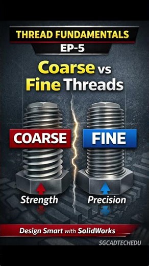Coarse vs Fine Threads | Strength Vibration & Design Impact #ThreadDesign#Fasteners#MachineDesign