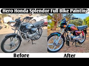 Spender Painting In 7 Tone Colour Splendor Modified,Bike Painting,Splendor Restoration