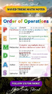 449K views · 764 reactions | Amazing useful order of Operation Math Notes | Math Tricks Tutorial | Facebook