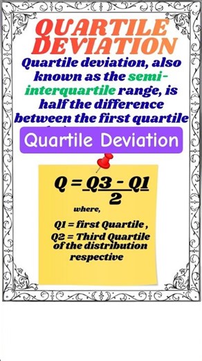 Quartile Deviation| Formula and uses #shorts #bedexam #assessmentforlearning #quartiledeviation