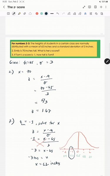 FINDING THE Z- SCORE #mathtutorial #statisticsandprobability #fyp