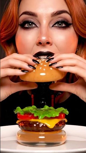 ASMR EATING A GLASS BURGER 🍔 (Extreme Shattering & Crunching Sounds) | Goth Whisper#shrots