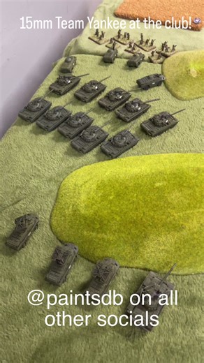 15mm Team Yankee game at the club last night. My Soviet T80’s & T55’s with infantry in BMPs took on the West Germans. Managed a narrow win after my T80’s failed two moral checks 🤦🏻‍♂️ #wargaming #15mm #modernwarfare #teamyankee #battlefront
