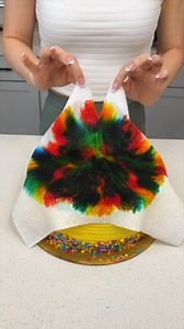 1.2M views · 8.9K reactions | This cake hack makes decorating easy! This is a simple trick for transforming a store bought cake or decorating a cake when you're short on time. All you need is a spray bottle, paper towel, and food coloring. | Chop and Charm | Facebook