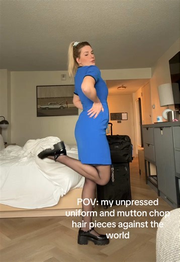 Last day of a 4 day. I lost my fav earrings 🥲 #aviation #flightattendant #fyp #cabincrew #fitcheck