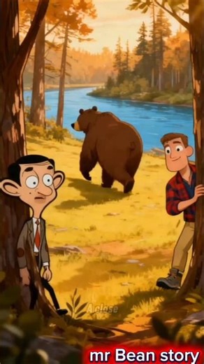 Funniest Camping Trip! Mr Bean is being chased by a bear! #shorts #viral #lawak #mrbean