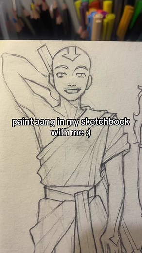 technically its comic aanh bc bis outfit is better and im bad at drawing kids lol #fypシ #avatarthelastairbender #atla #aang #watercolor #speedpaint