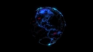 blue planet earth hologram animated desktop wallpaper