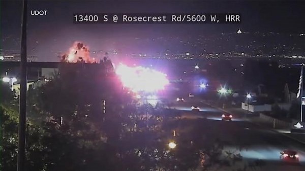 Strip mall explodes after car crash