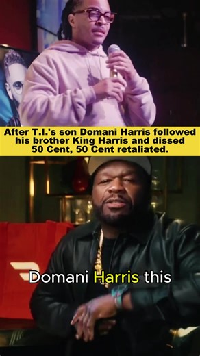 After T.I.'s son Domani Harris followed his brother King Harris and dissed 50 Cent, 50 Cent retaliated.#foryou #fyp #usa #viral #rapper