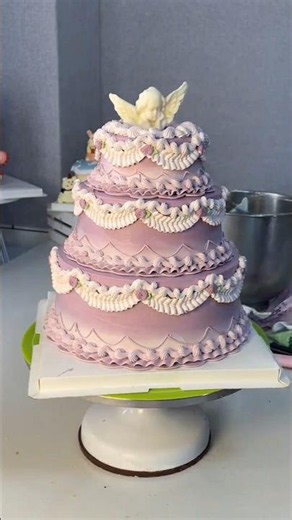 Very Special 💜 Cake decoration for a little girl 💓 #cake #cakedecorating #cakedesign