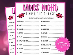 Ladies Night Finish the Phrase Game: Girls Night Out (digital Download) - Etsy